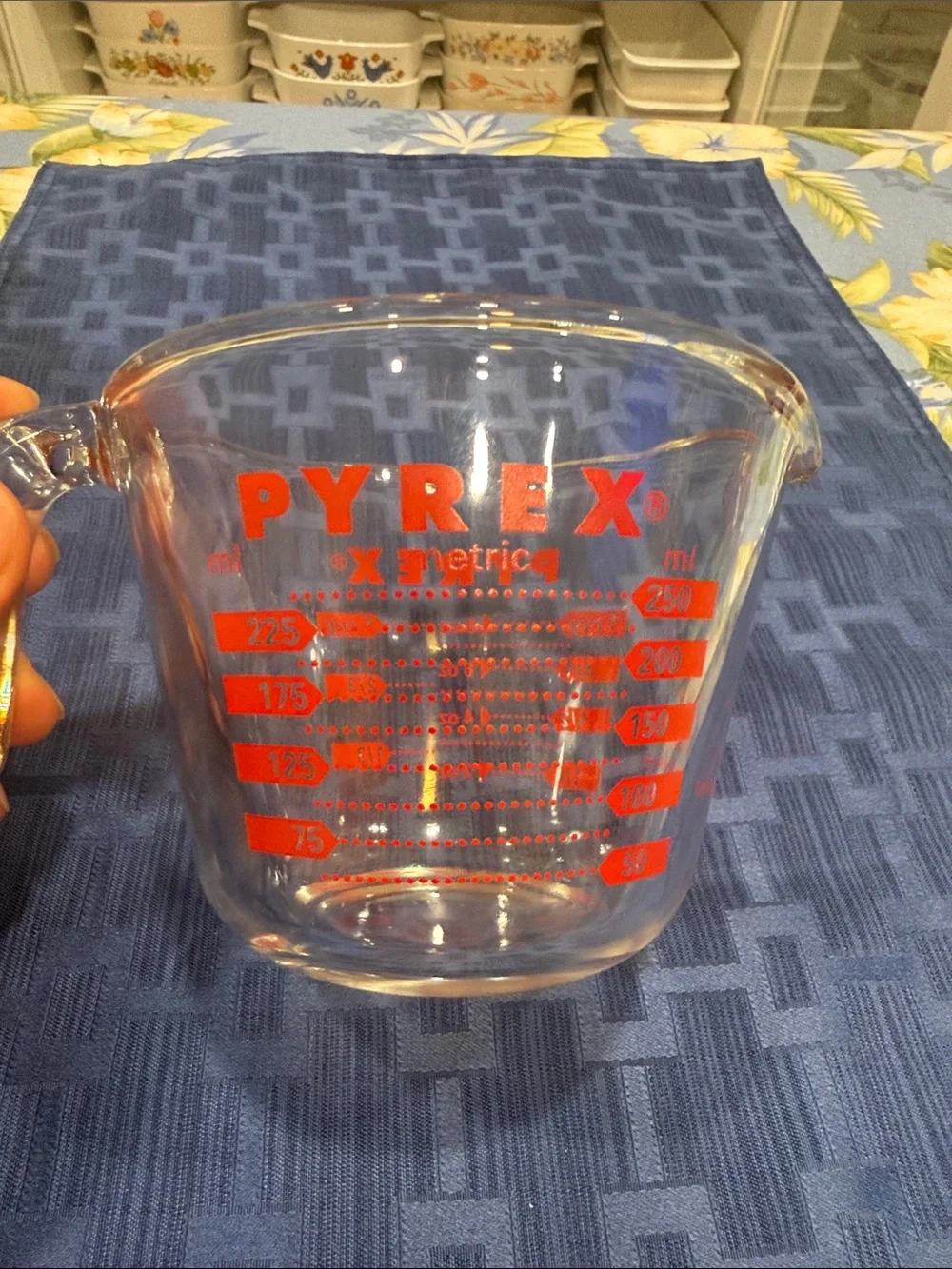 Pyrex Clear Glass Measuring Cup with Red Markings 1 Cup